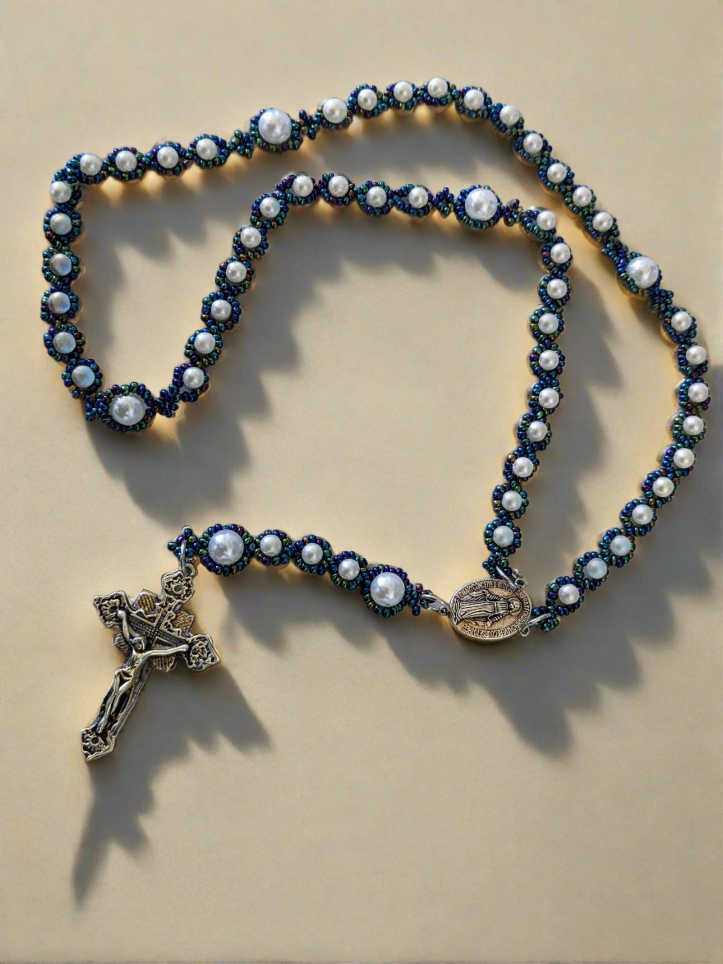 Intricate beaded rosary