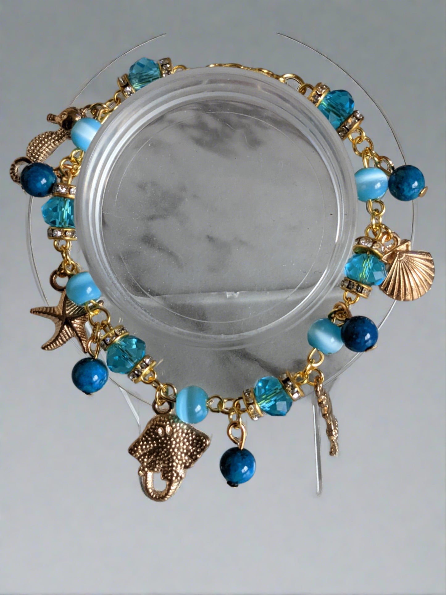 Blue ocean charm bracelet